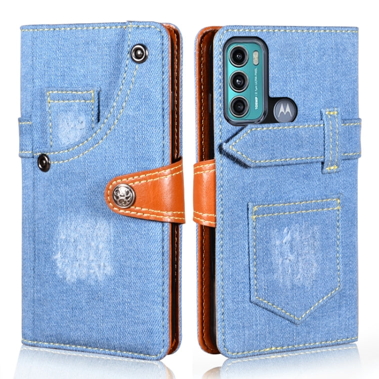 For Motorola Moto G60 / Moto G40 Fusion Denim Horizontal Flip Leather Case with Holder & Card Slot & Wallet