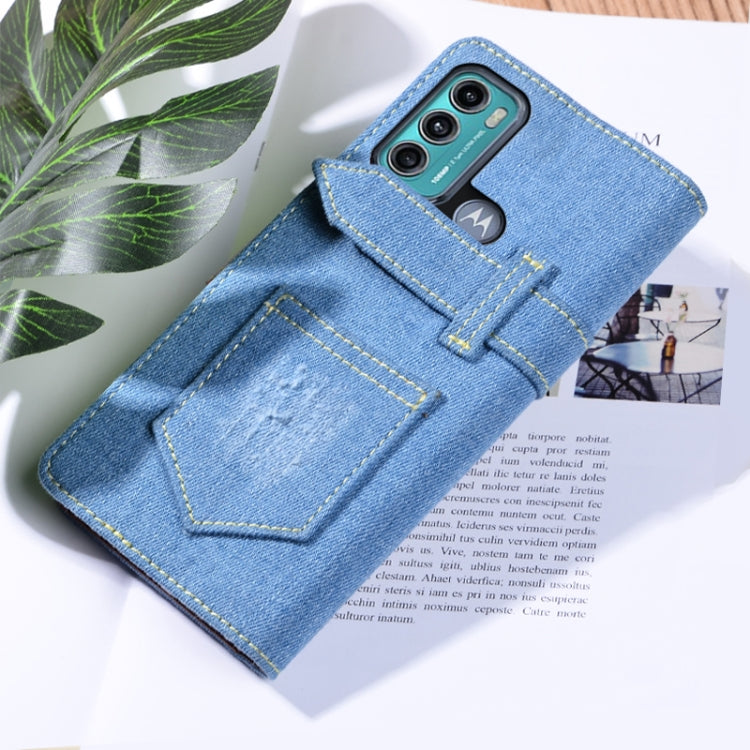 For Motorola Moto G60 / Moto G40 Fusion Denim Horizontal Flip Leather Case with Holder & Card Slot & Wallet
