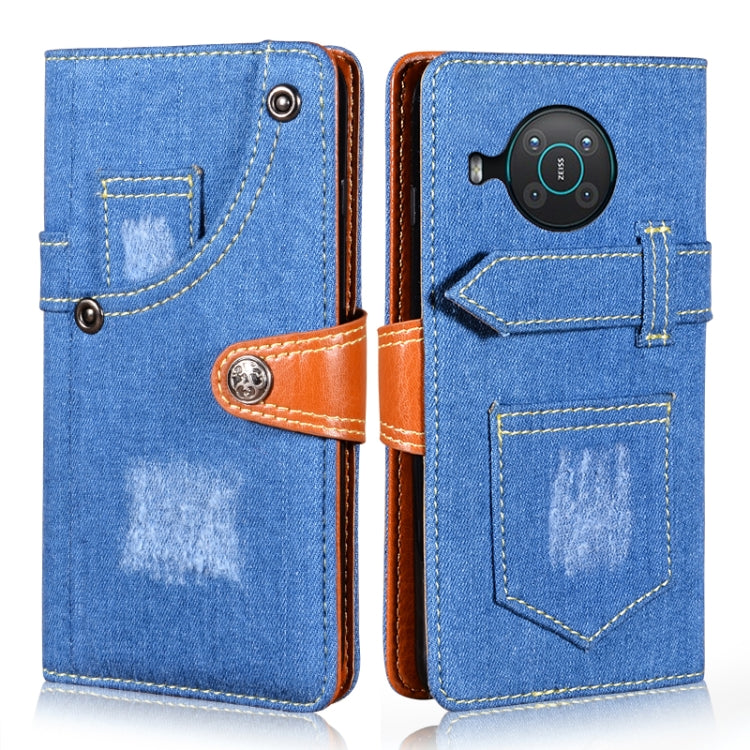 For Nokia X10 / X20 Denim Horizontal Flip Leather Case with Holder & Card Slot & Wallet
