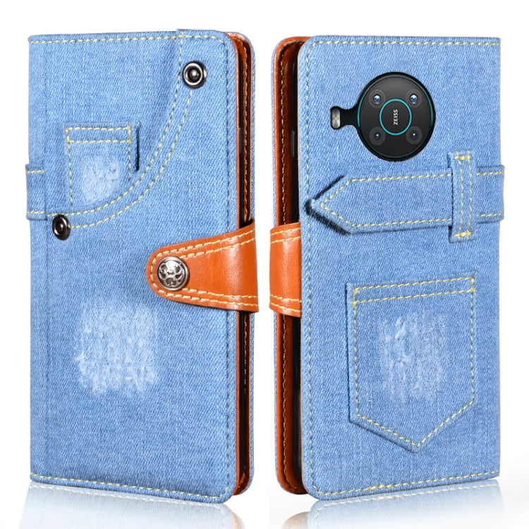 For Nokia X10 / X20 Denim Horizontal Flip Leather Case with Holder & Card Slot & Wallet