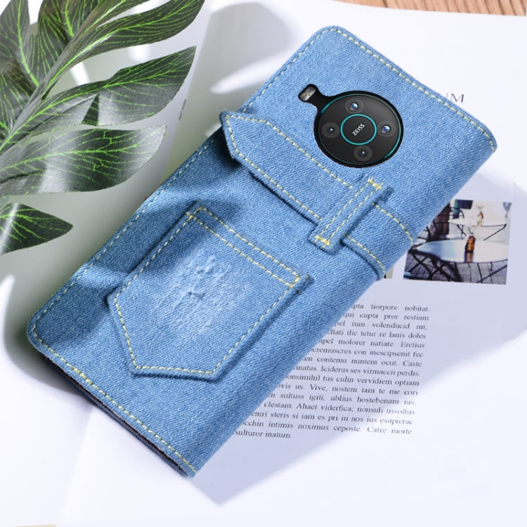 For Nokia X10 / X20 Denim Horizontal Flip Leather Case with Holder & Card Slot & Wallet
