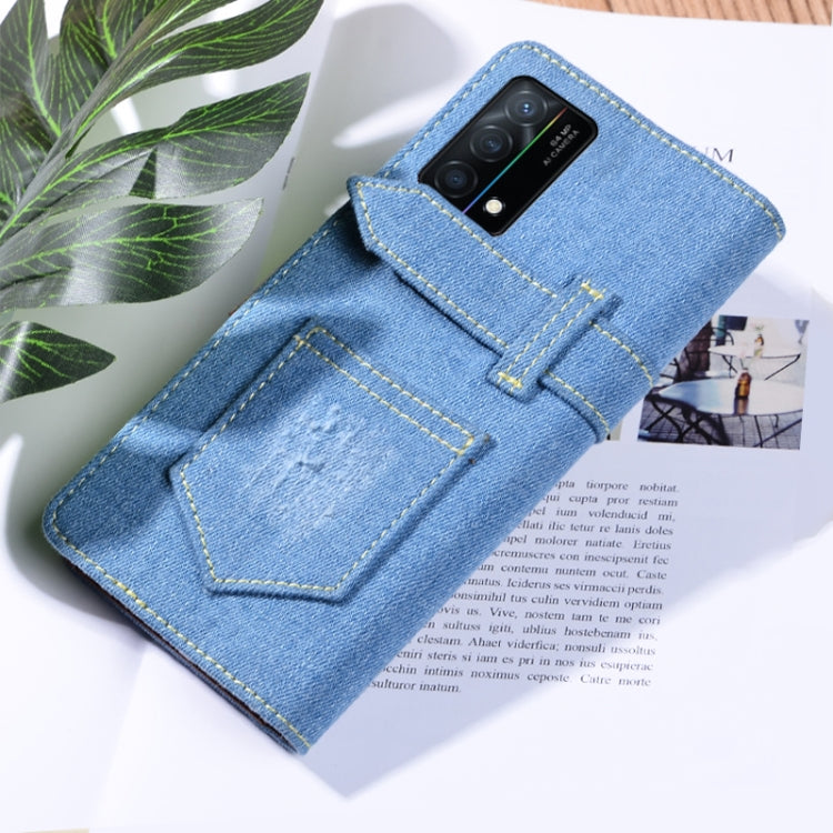 For OPPO K9 5G Denim Horizontal Flip Leather Case with Holder & Card Slot & Wallet