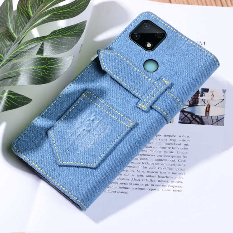 For OPPO Realme Narzo 30A Denim Horizontal Flip Leather Case with Holder & Card Slot & Wallet