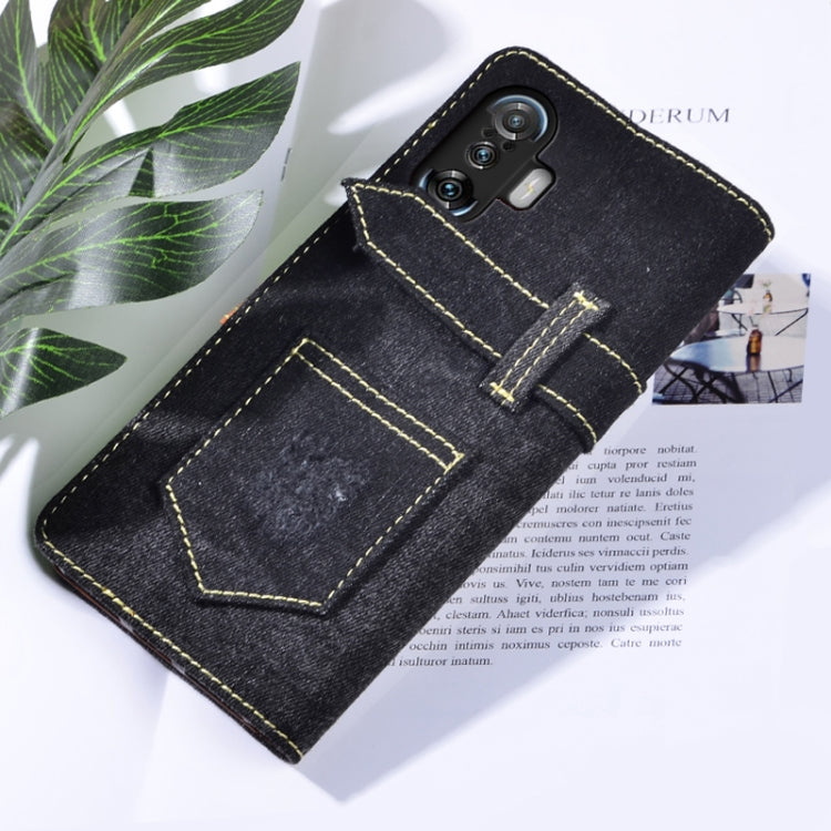 For Xiaomi Redmi K40 Gaming Edition Denim Horizontal Flip Leather Case with Holder & Card Slot & Wallet