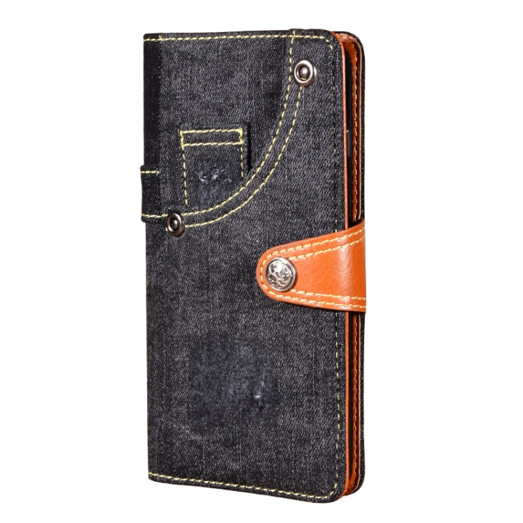For Samsung Galaxy F02s Denim Horizontal Flip Leather Case with Holder & Card Slot & Wallet