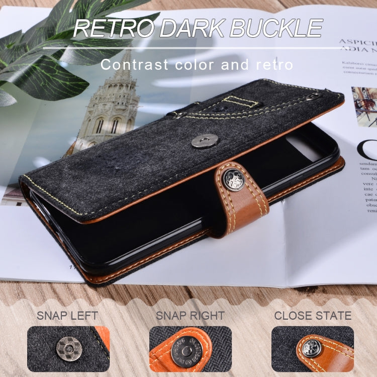 For Samsung Galaxy F02s Denim Horizontal Flip Leather Case with Holder & Card Slot & Wallet