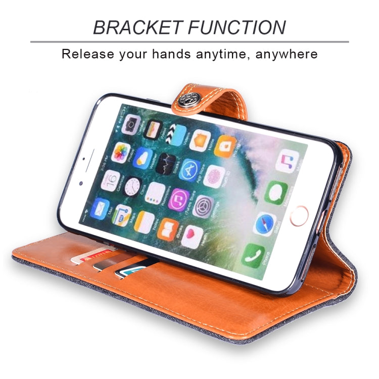 For Samsung Galaxy F02s Denim Horizontal Flip Leather Case with Holder & Card Slot & Wallet