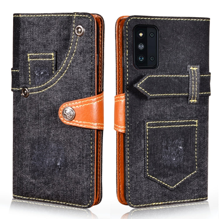 For Samsung Galaxy F52 5G / SM-E5260 Denim Horizontal Flip Leather Case with Holder & Card Slot & Wallet