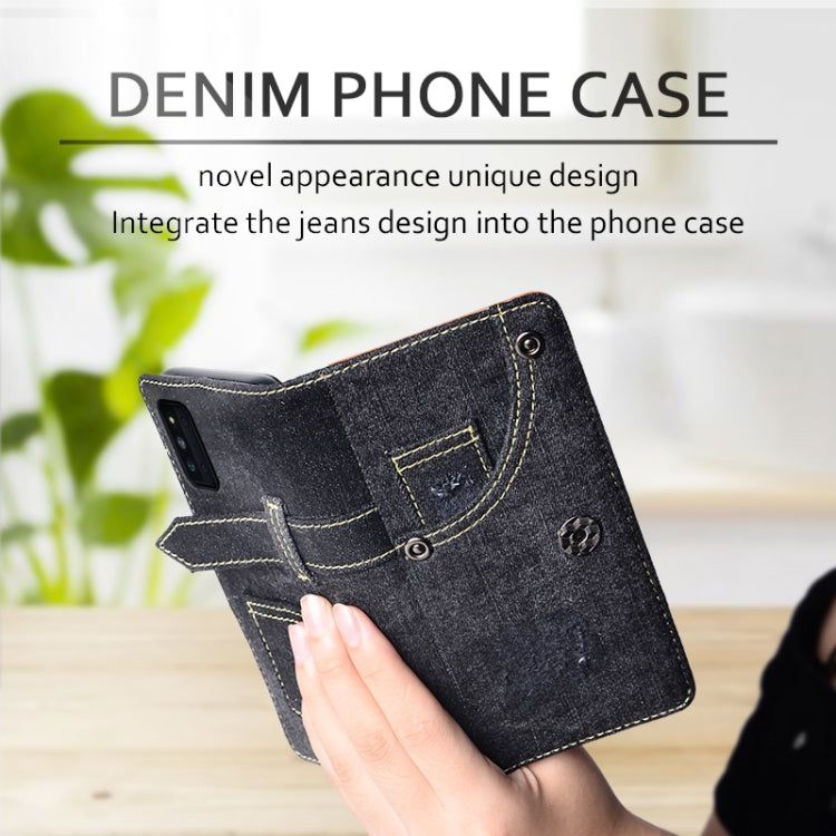For Samsung Galaxy F52 5G / SM-E5260 Denim Horizontal Flip Leather Case with Holder & Card Slot & Wallet