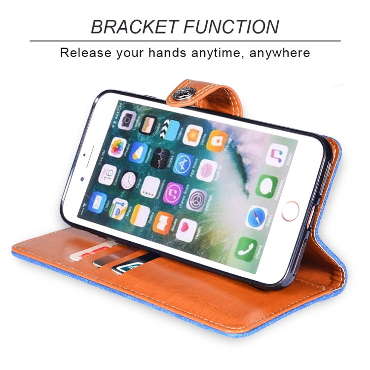 For Samsung Galaxy F52 5G / SM-E5260 Denim Horizontal Flip Leather Case with Holder & Card Slot & Wallet