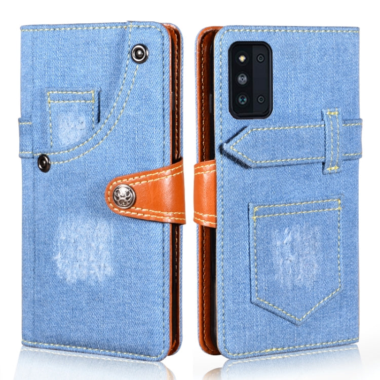 For Samsung Galaxy F52 5G / SM-E5260 Denim Horizontal Flip Leather Case with Holder & Card Slot & Wallet