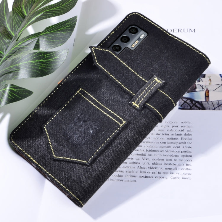 For TCL 20 Pro 5G Denim Horizontal Flip Leather Case with Holder & Card Slot & Wallet
