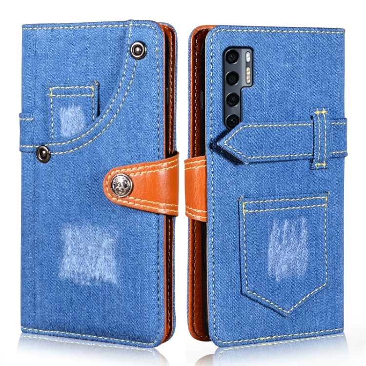 For TCL 20 Pro 5G Denim Horizontal Flip Leather Case with Holder & Card Slot & Wallet