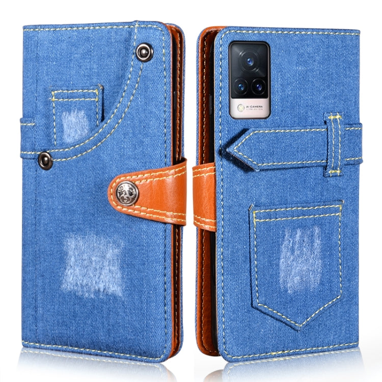 For vivo V21 5G / 4G Denim Horizontal Flip Leather Case with Holder & Card Slot & Wallet