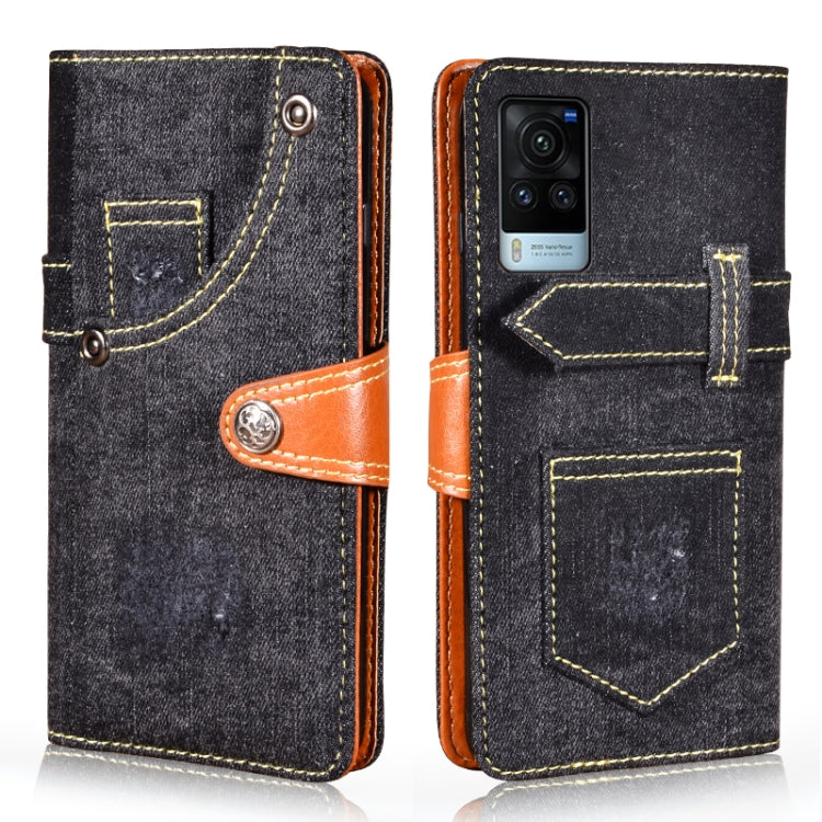 For vivo X60 Curved Screen Version Denim Horizontal Flip Leather Case with Holder & Card Slot & Wallet