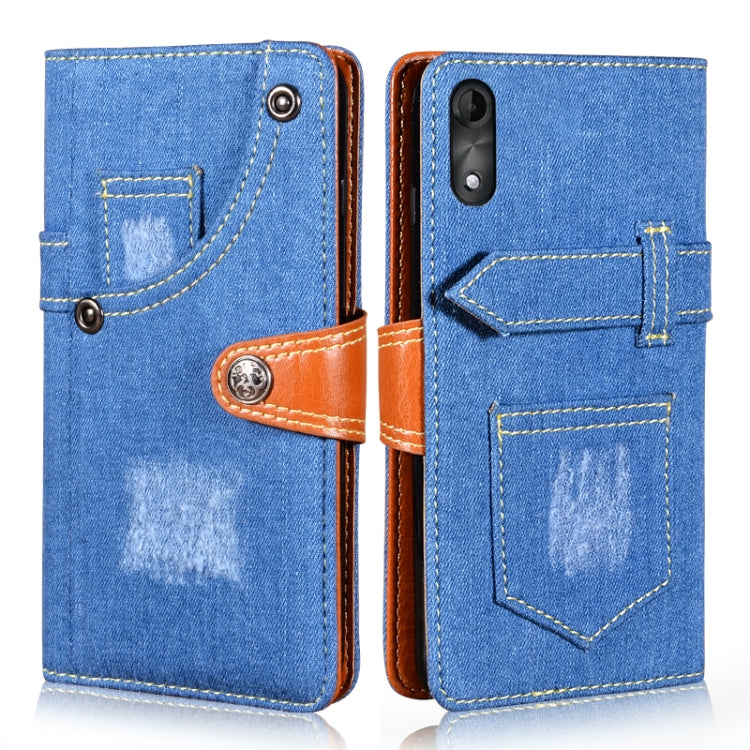 For Wiko Y51 Denim Horizontal Flip Leather Case with Holder & Card Slot & Wallet