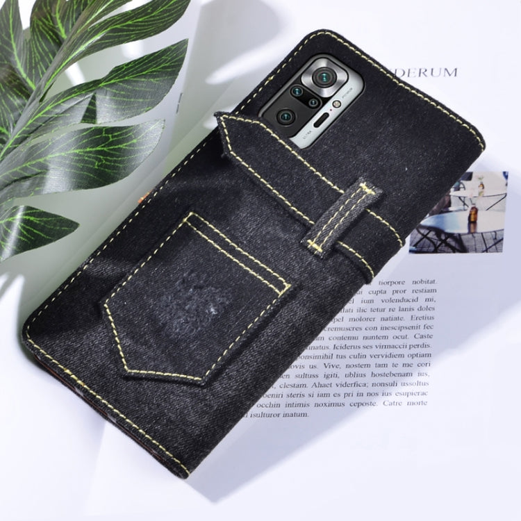 For Xiaomi Redmi Note 10 Pro 5G Denim Horizontal Flip Leather Case with Holder & Card Slot & Wallet