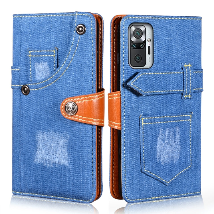 For Xiaomi Redmi Note 10 Pro 5G Denim Horizontal Flip Leather Case with Holder & Card Slot & Wallet