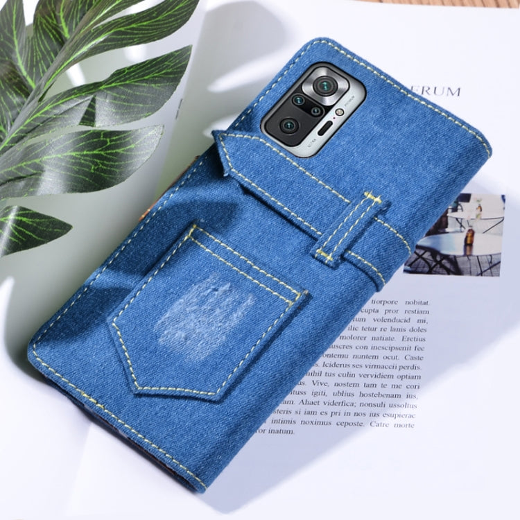 For Xiaomi Redmi Note 10 Pro 5G Denim Horizontal Flip Leather Case with Holder & Card Slot & Wallet