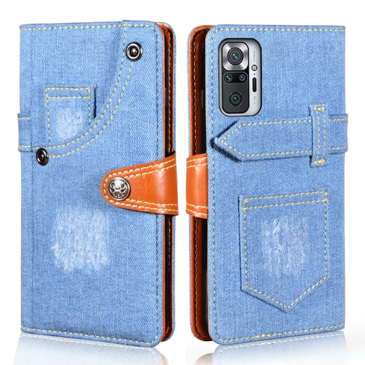 For Xiaomi Redmi Note 10 Pro 5G Denim Horizontal Flip Leather Case with Holder & Card Slot & Wallet
