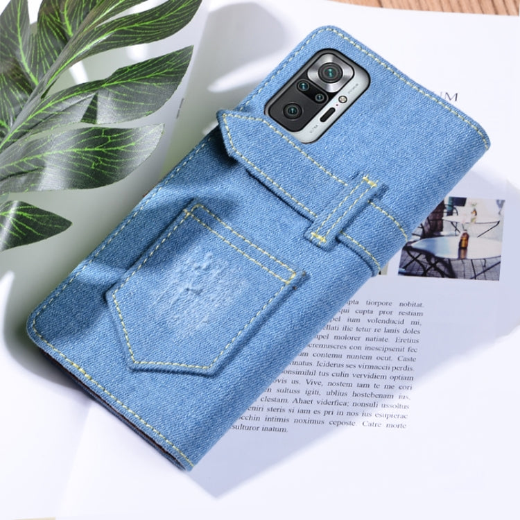 For Xiaomi Redmi Note 10 Pro 5G Denim Horizontal Flip Leather Case with Holder & Card Slot & Wallet