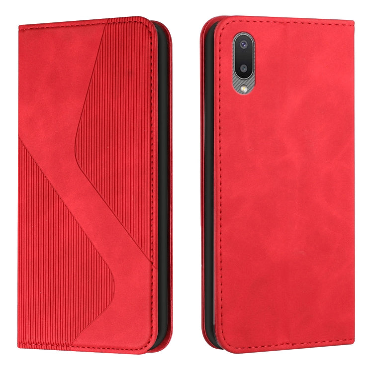 For Samsung Galaxy A02 Skin Feel Magnetic S-type Solid Color Horizontal Flip Leather Case with Holder & Card Slot & Wallet