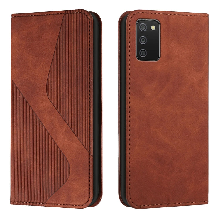For Samsung Galaxy A02s EU Version Skin Feel Magnetic S-type Solid Color Horizontal Flip Leather Case with Holder & Card Slot & Wallet