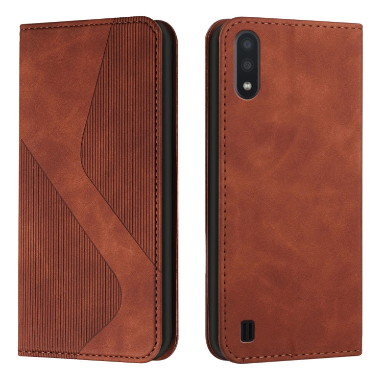 For Samsung Galaxy A10 / M10 Skin Feel Magnetic S-type Solid Color Horizontal Flip Leather Case with Holder & Card Slot & Wallet