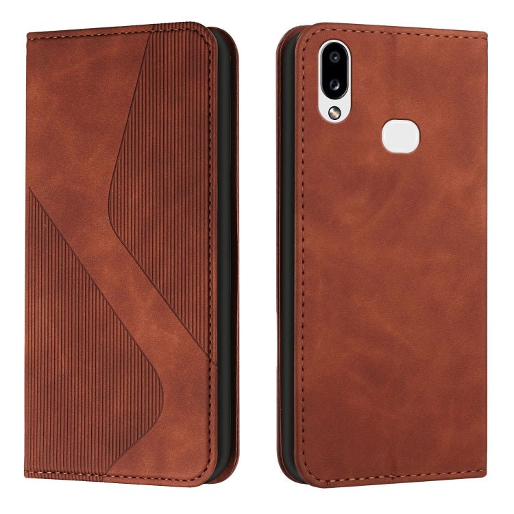 For Samsung Galaxy A10s Skin Feel Magnetic S-type Solid Color Horizontal Flip Leather Case with Holder & Card Slot & Wallet