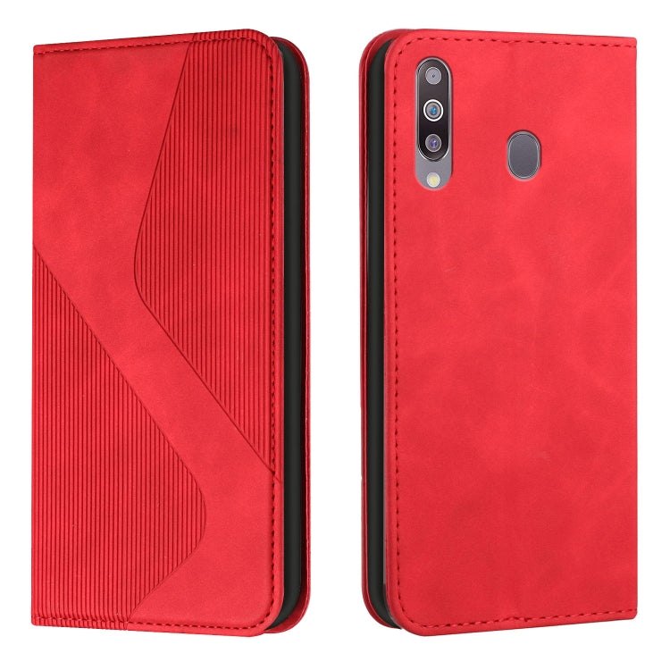 For Samsung Galaxy A20s Skin Feel Magnetic S-type Solid Color Horizontal Flip Leather Case with Holder & Card Slot & Wallet