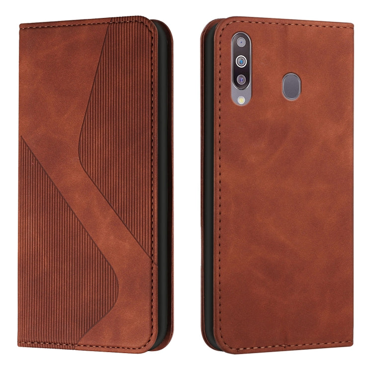 For Samsung Galaxy A20s Skin Feel Magnetic S-type Solid Color Horizontal Flip Leather Case with Holder & Card Slot & Wallet
