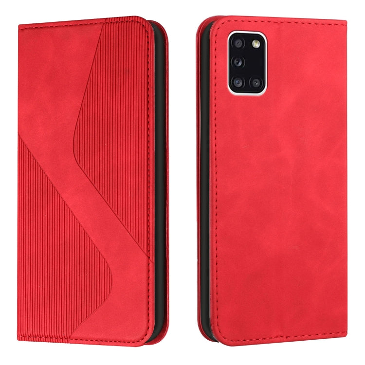 For Samsung Galaxy A31 Skin Feel Magnetic S-type Solid Color Horizontal Flip Leather Case with Holder & Card Slot & Wallet