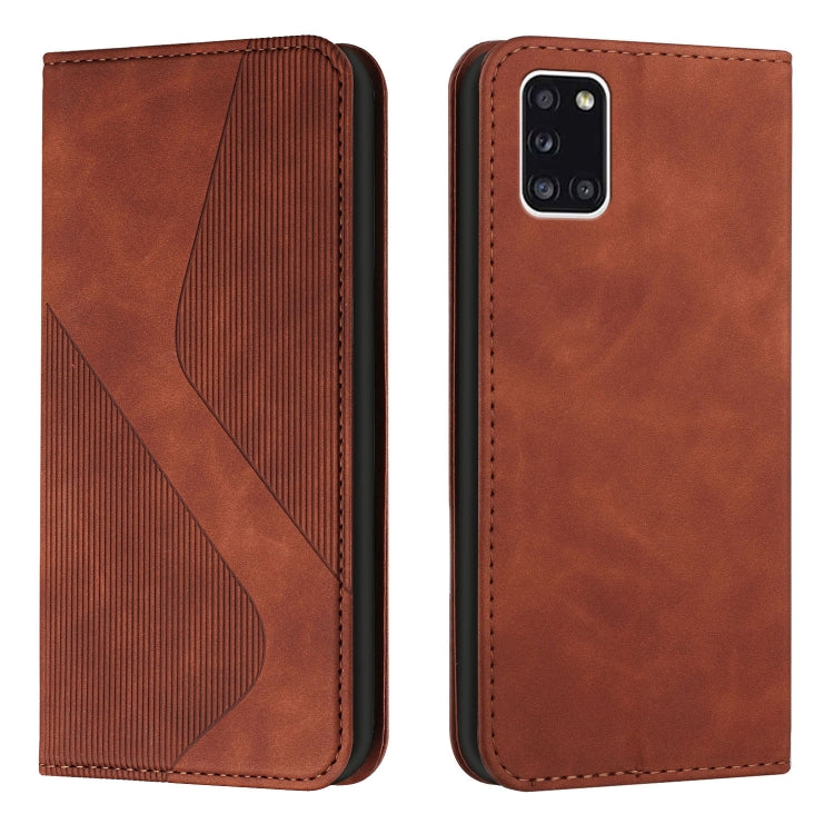For Samsung Galaxy A31 Skin Feel Magnetic S-type Solid Color Horizontal Flip Leather Case with Holder & Card Slot & Wallet