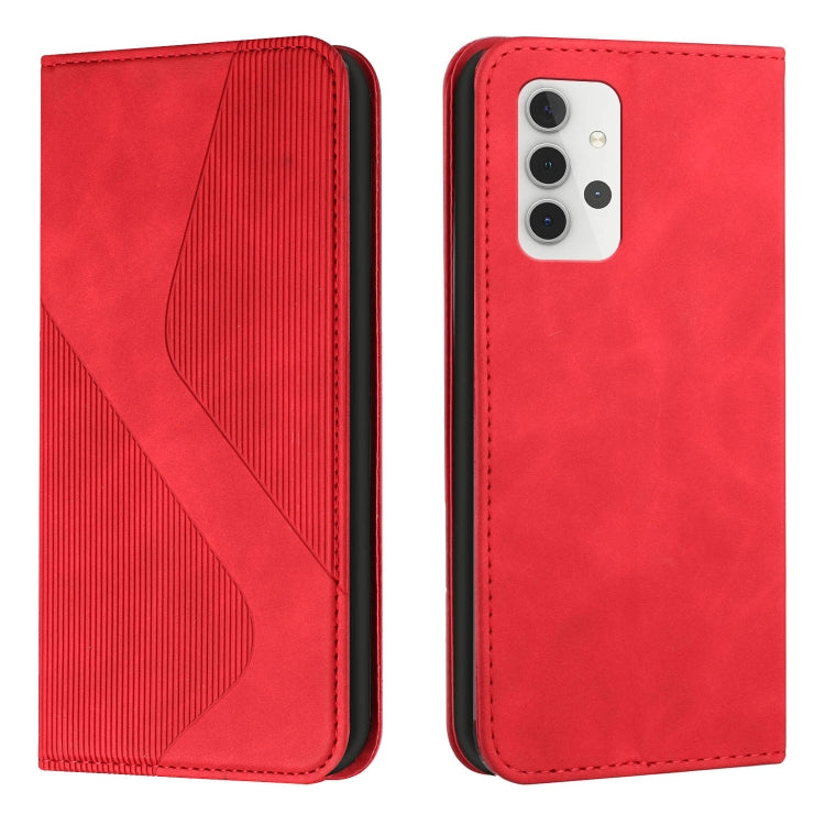 For Samsung Galaxy A32 5G Skin Feel Magnetic S-type Solid Color Horizontal Flip Leather Case with Holder & Card Slot & Wallet