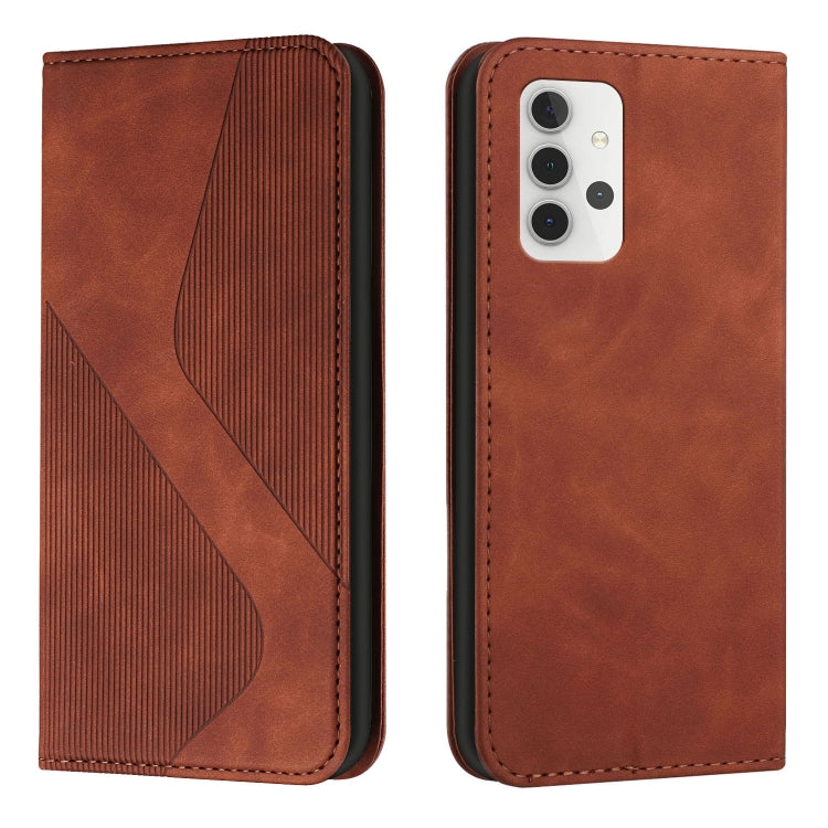 For Samsung Galaxy A32 5G Skin Feel Magnetic S-type Solid Color Horizontal Flip Leather Case with Holder & Card Slot & Wallet