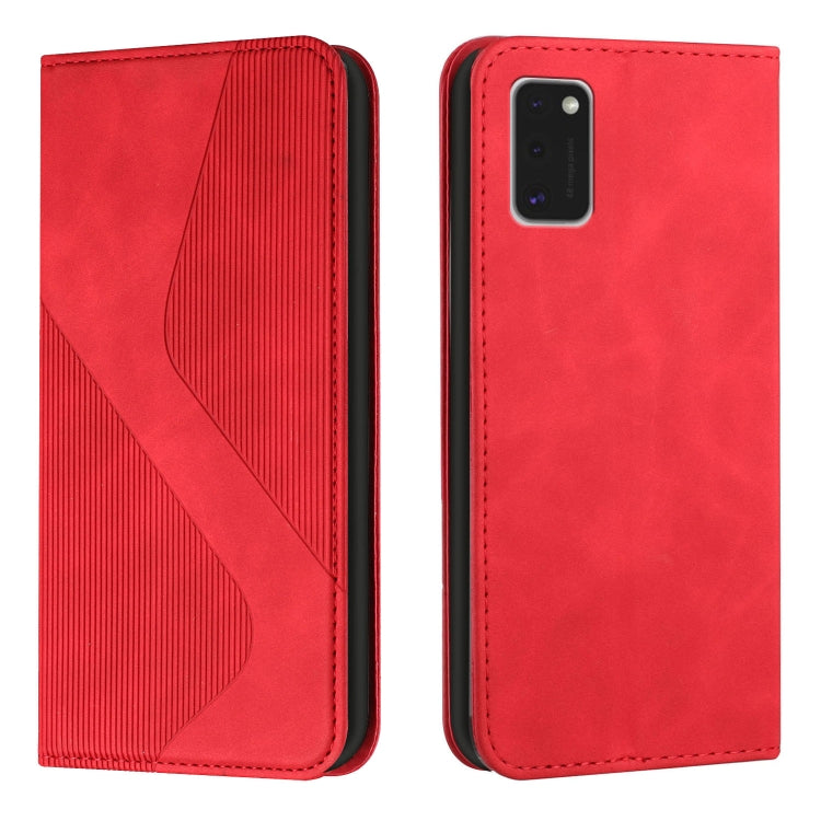For Samsung Galaxy A41 Skin Feel Magnetic S-type Solid Color Horizontal Flip Leather Case with Holder & Card Slot & Wallet