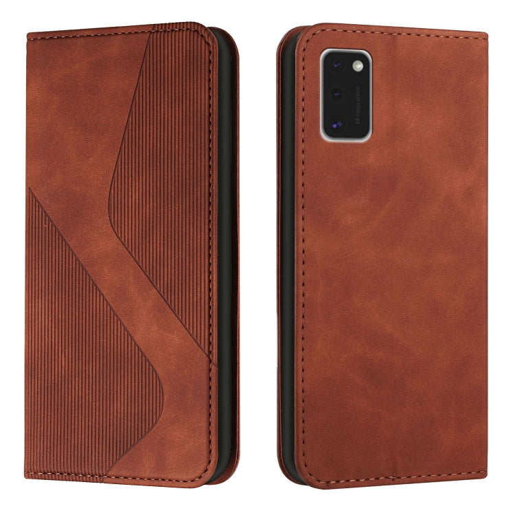 For Samsung Galaxy A41 Skin Feel Magnetic S-type Solid Color Horizontal Flip Leather Case with Holder & Card Slot & Wallet