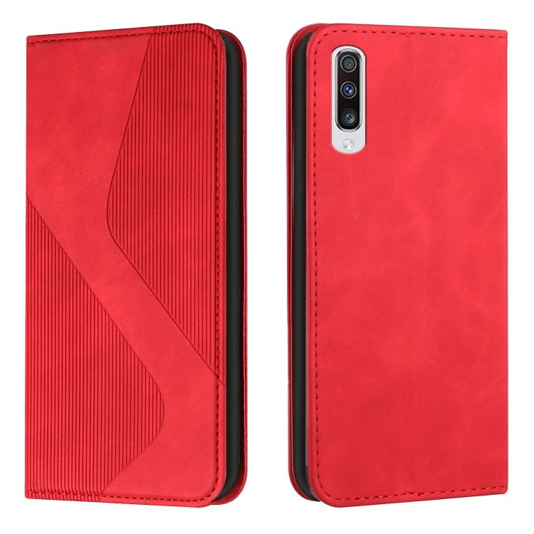 For Samsung Galaxy A50 / A30s / A50s Skin Feel Magnetic S-type Solid Color Horizontal Flip Leather Case with Holder & Card Slot & Wallet