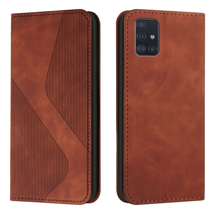 For Samsung Galaxy A71 5G Skin Feel Magnetic S-type Solid Color Horizontal Flip Leather Case with Holder & Card Slot & Wallet