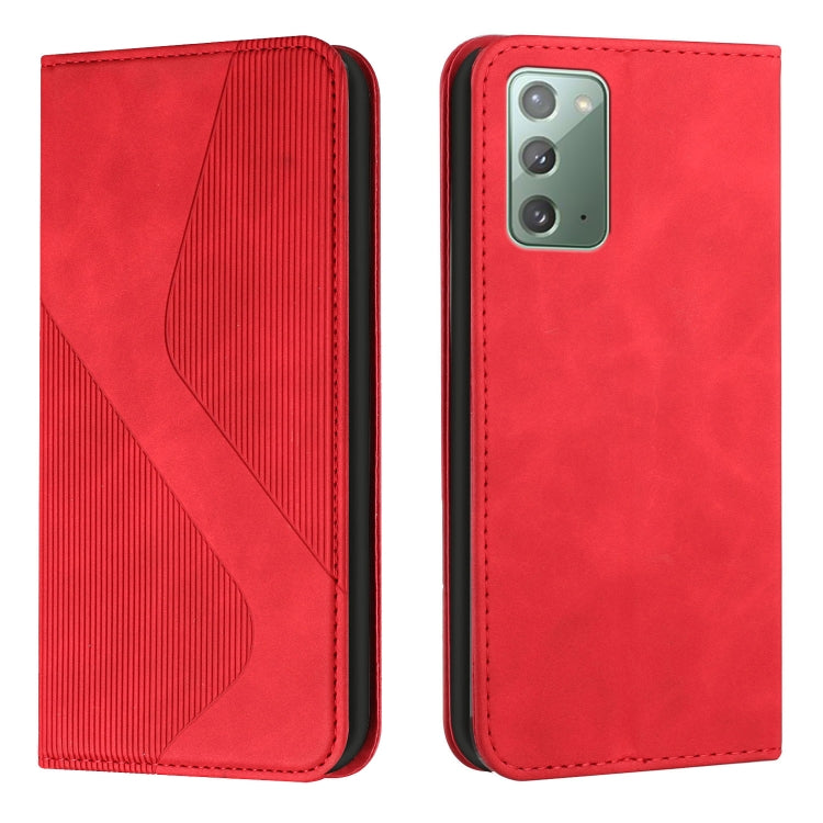 For Samsung Galaxy Note20 Skin Feel Magnetic S-type Solid Color Horizontal Flip Leather Case with Holder & Card Slot & Wallet