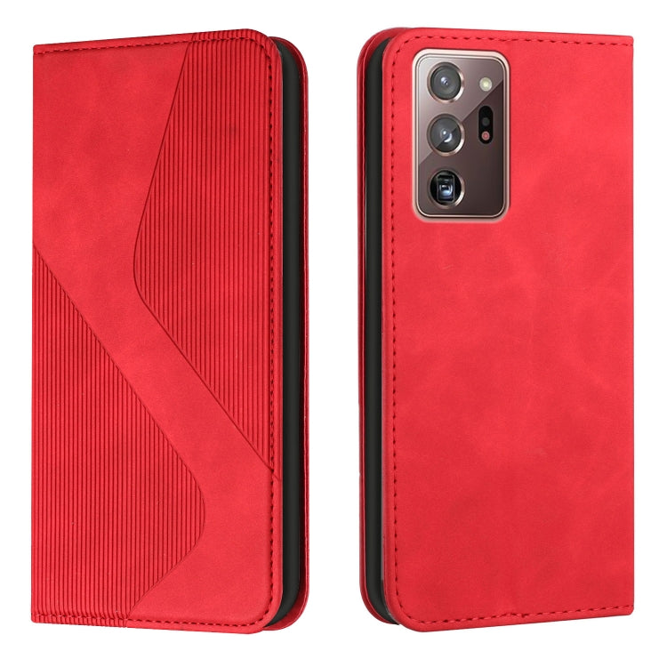 For Samsung Galaxy Note20 Ultra Skin Feel Magnetic S-type Solid Color Horizontal Flip Leather Case with Holder & Card Slot & Wallet
