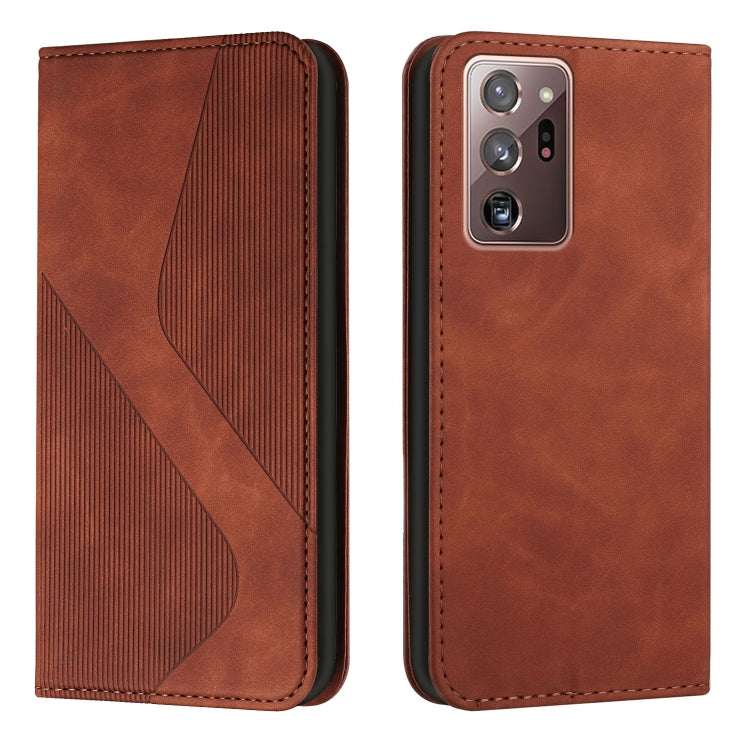 For Samsung Galaxy Note20 Ultra Skin Feel Magnetic S-type Solid Color Horizontal Flip Leather Case with Holder & Card Slot & Wallet