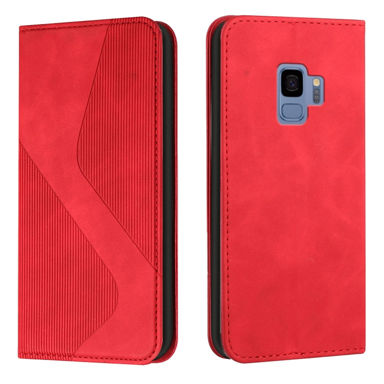 For Samsung Galaxy S9 Skin Feel Magnetic S-type Solid Color Horizontal Flip Leather Case with Holder & Card Slot & Wallet