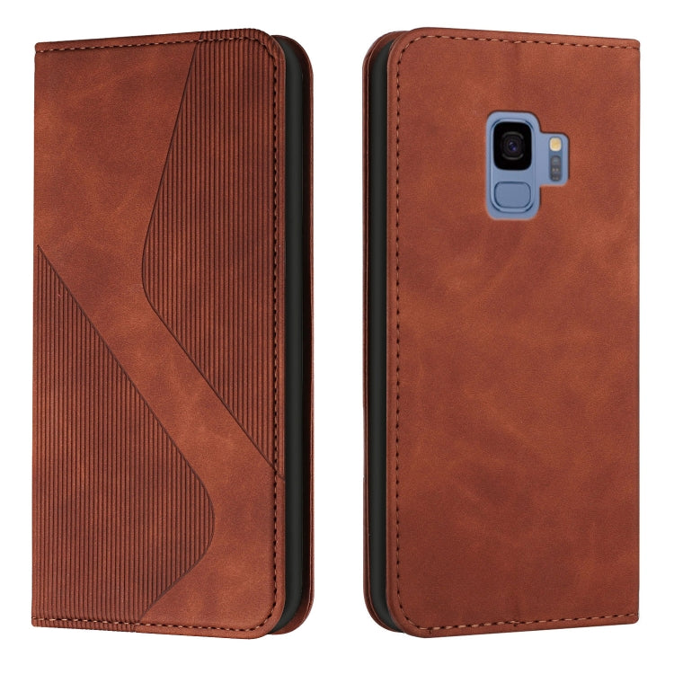 For Samsung Galaxy S9 Skin Feel Magnetic S-type Solid Color Horizontal Flip Leather Case with Holder & Card Slot & Wallet