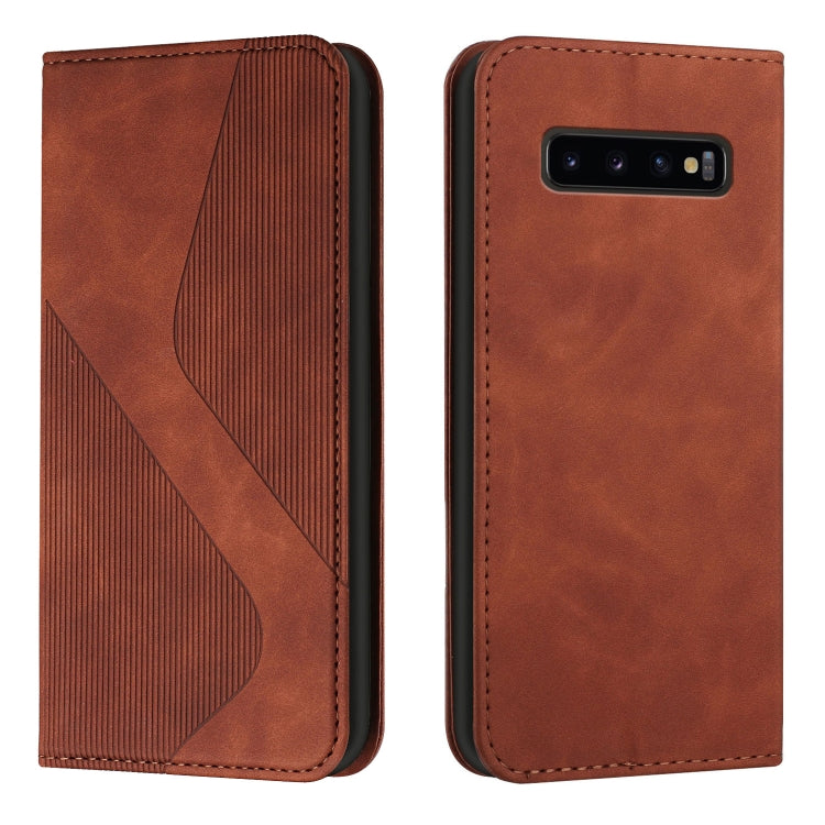 For Samsung Galaxy S10 Skin Feel Magnetic S-type Solid Color Horizontal Flip Leather Case with Holder & Card Slot & Wallet