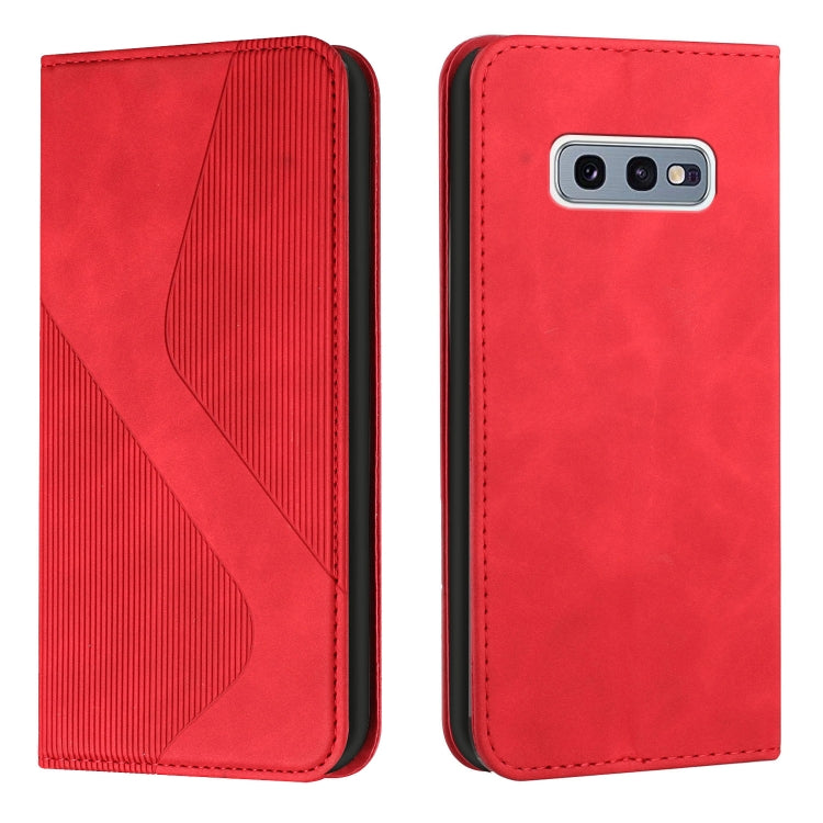 For Samsung Galaxy S10e Skin Feel Magnetic S-type Solid Color Horizontal Flip Leather Case with Holder & Card Slot & Wallet