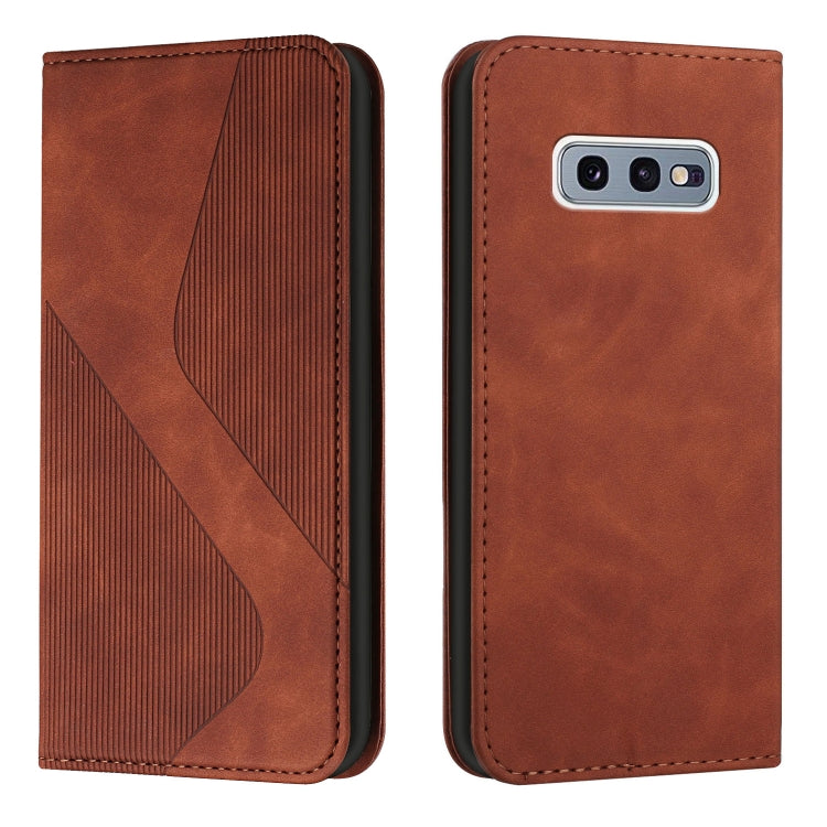 For Samsung Galaxy S10e Skin Feel Magnetic S-type Solid Color Horizontal Flip Leather Case with Holder & Card Slot & Wallet