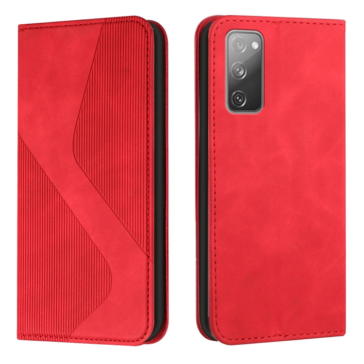 For Samsung Galaxy S20 FE Skin Feel Magnetic S-type Solid Color Horizontal Flip Leather Case with Holder & Card Slot & Wallet