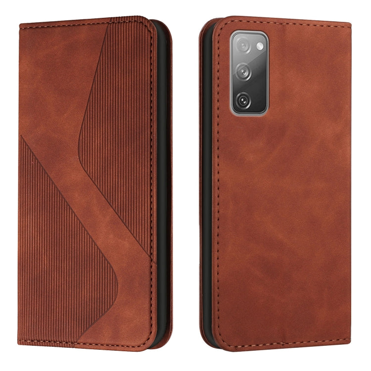 For Samsung Galaxy S20 FE Skin Feel Magnetic S-type Solid Color Horizontal Flip Leather Case with Holder & Card Slot & Wallet