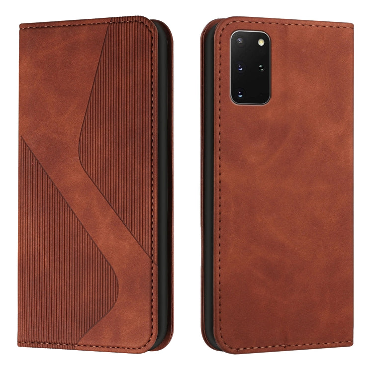 For Samsung Galaxy S20+ Skin Feel Magnetic S-type Solid Color Horizontal Flip Leather Case with Holder & Card Slot & Wallet